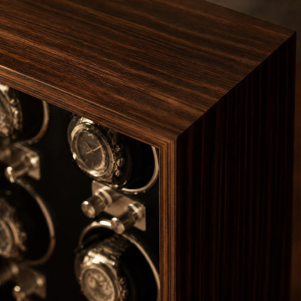 Remontoir bois marron 6 montres LED - L'Amiral VI - Maison Delcombe - vue 4