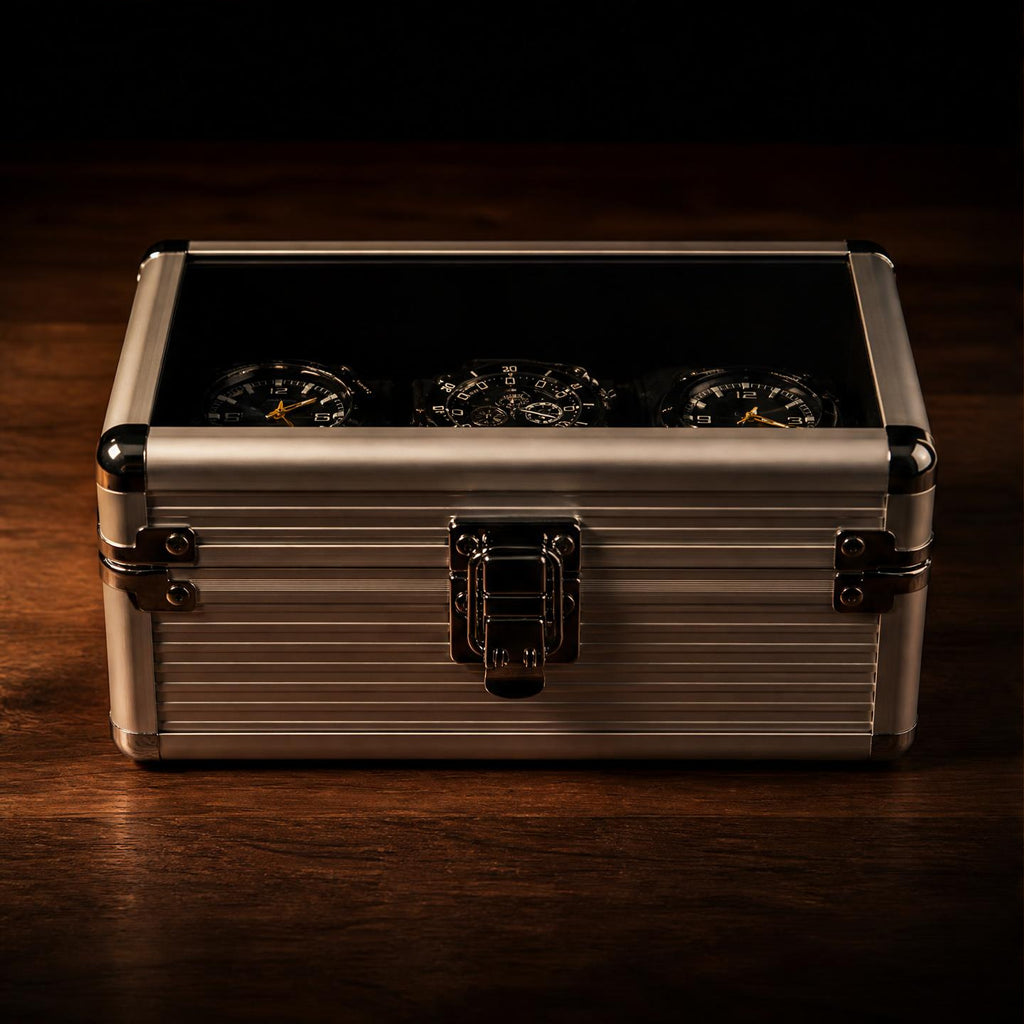Boîte à montre aluminium valise 3 montres - Le Sextant III - Maison Delcombe - vue 3