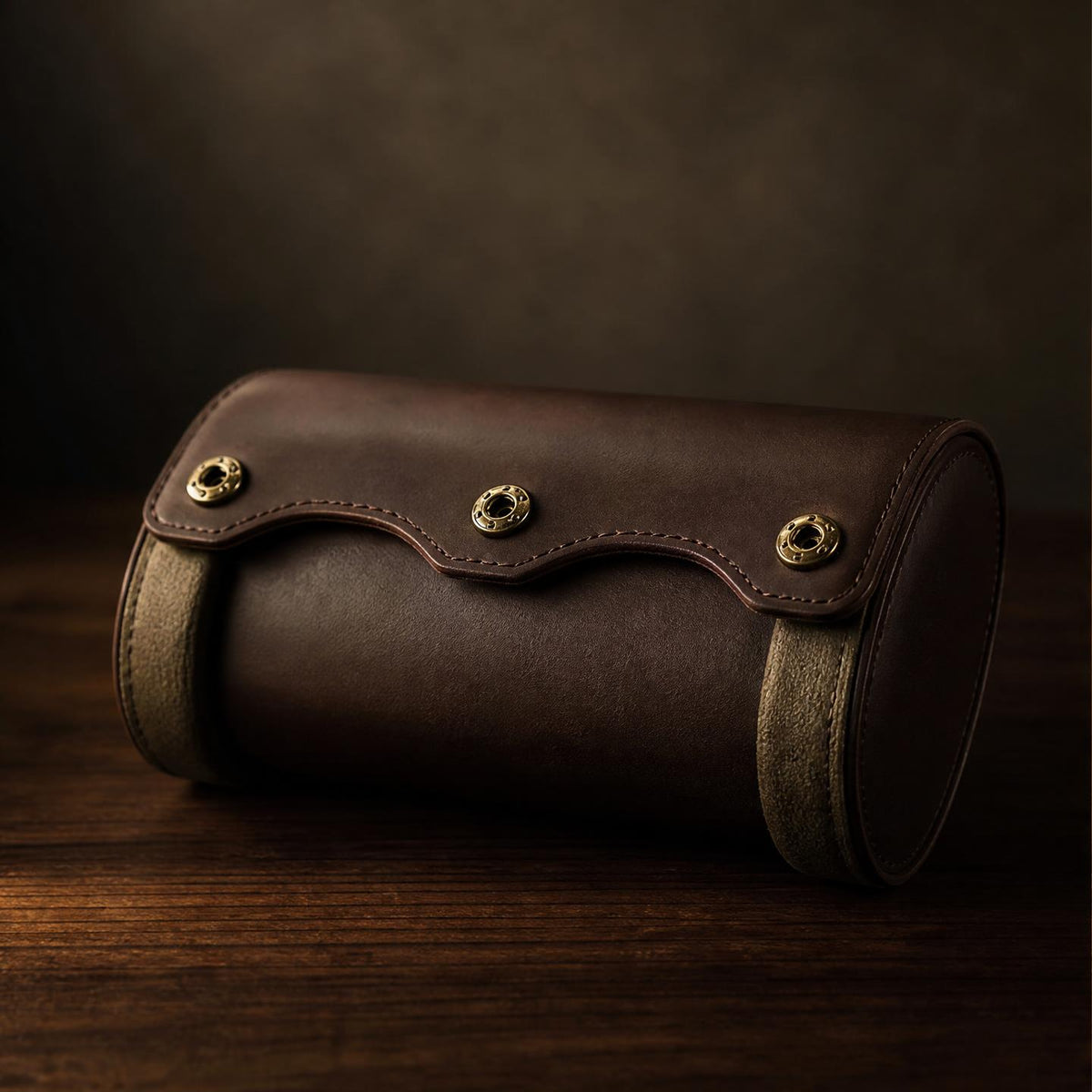 Étui de voyage cuir cognac 2 montres - Le Voyageur Intemporel II - Maison Delcombe - vue 4