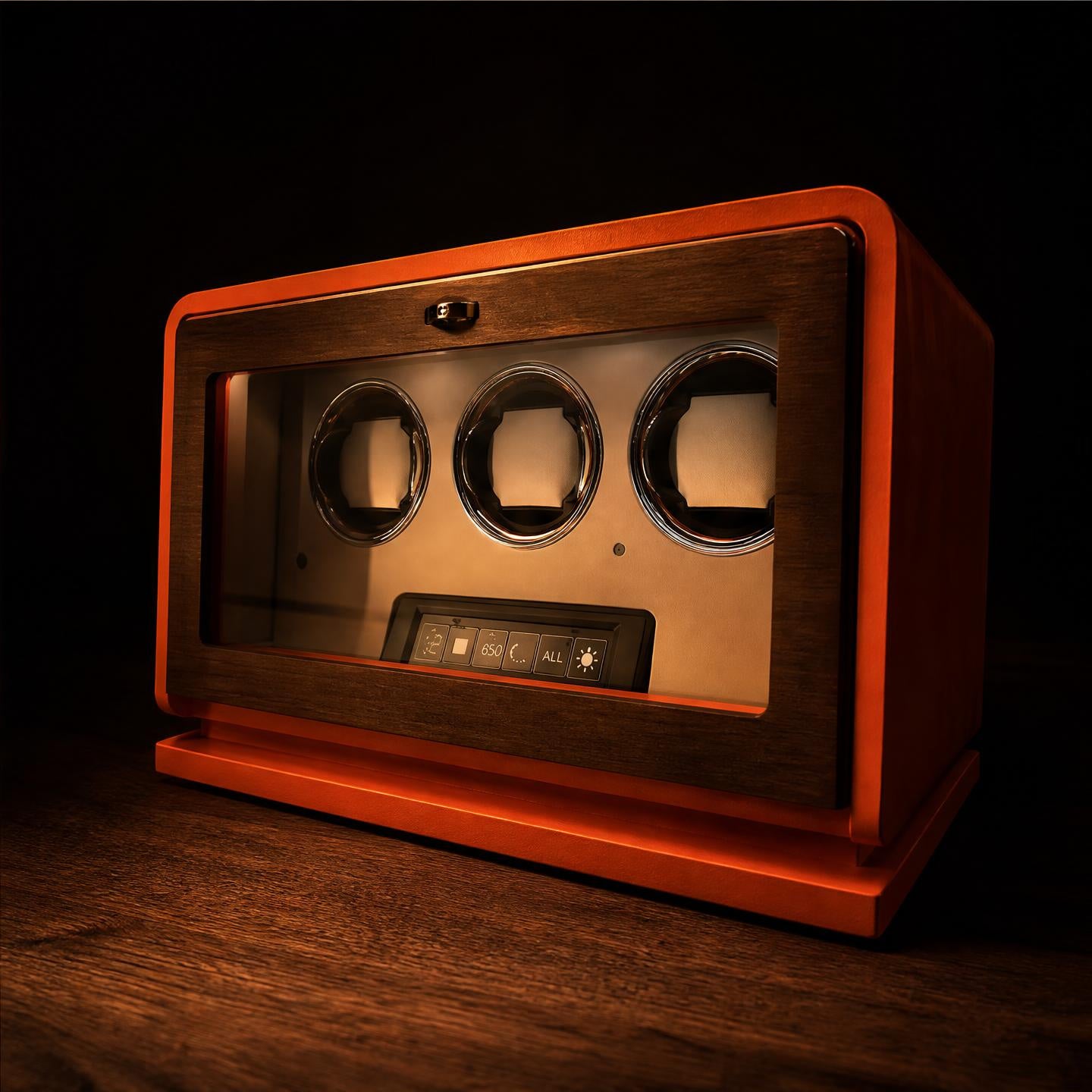 Remontoir verre orange antimagnétique 3 montres - L'Empereur III - Maison Delcombe - vue 1 Image