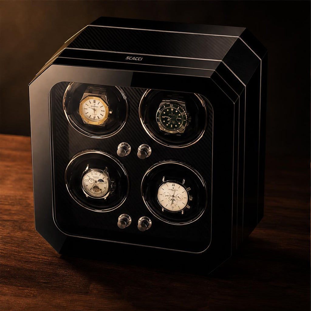 Remontoir vertical PVC acrylique 4 montres - La Tour du Temps IV - Maison Delcombe - vue 1