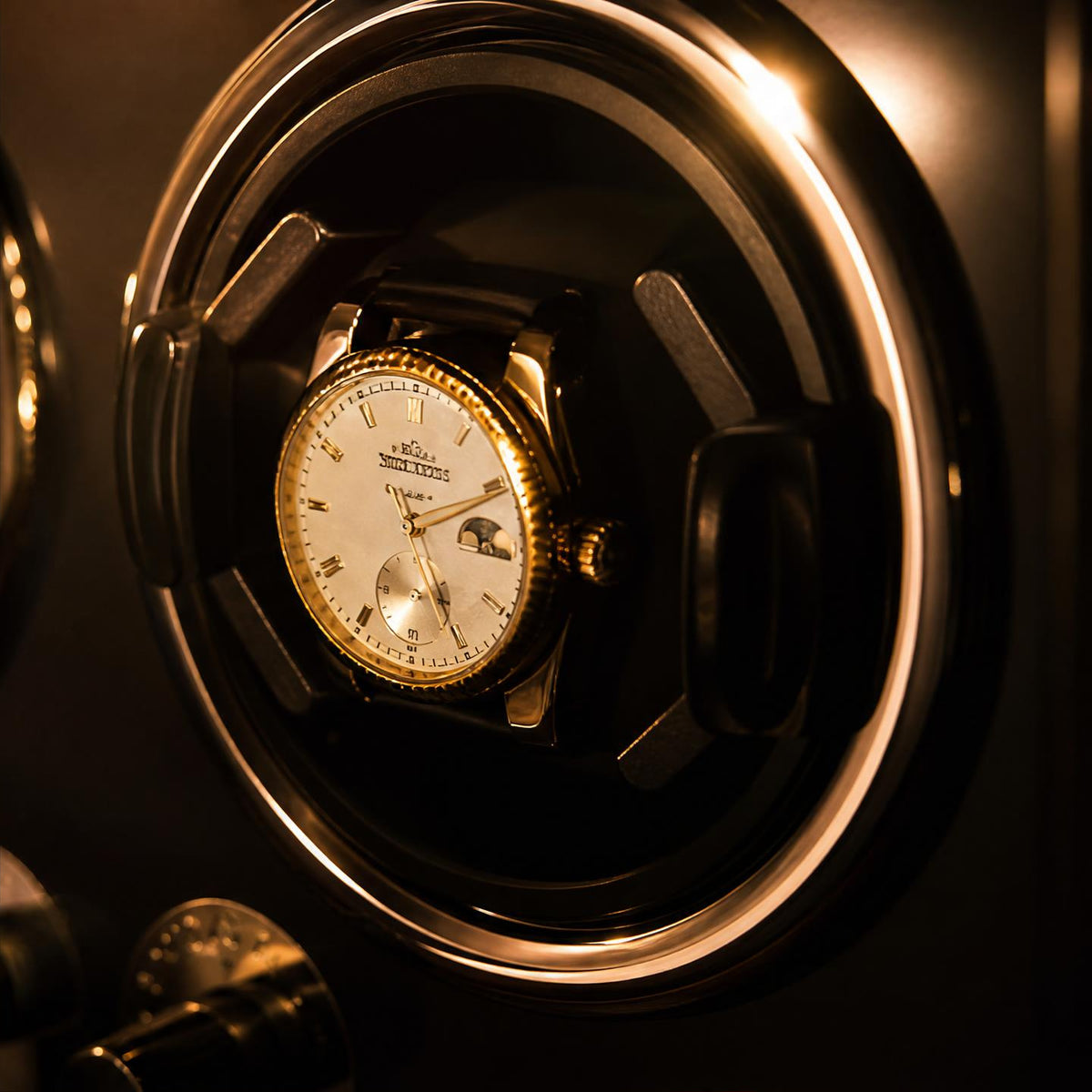 Remontoir bois cuir noir 2 montres - Le Régent II - Maison Delcombe - vue 2