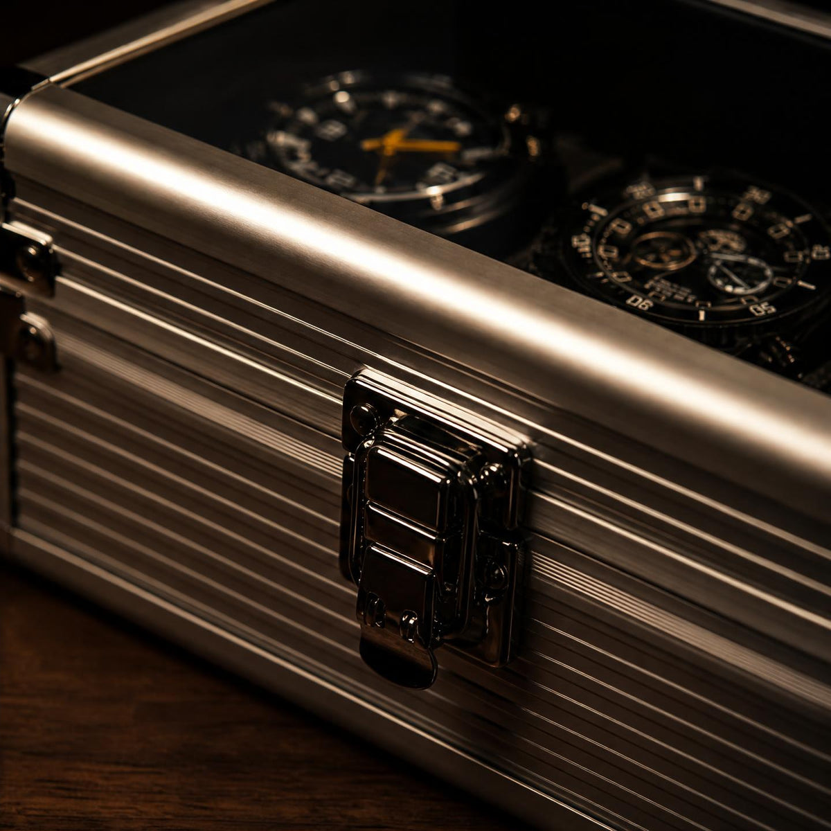 Boîte à montre aluminium valise 3 montres - Le Sextant III - Maison Delcombe - vue 2