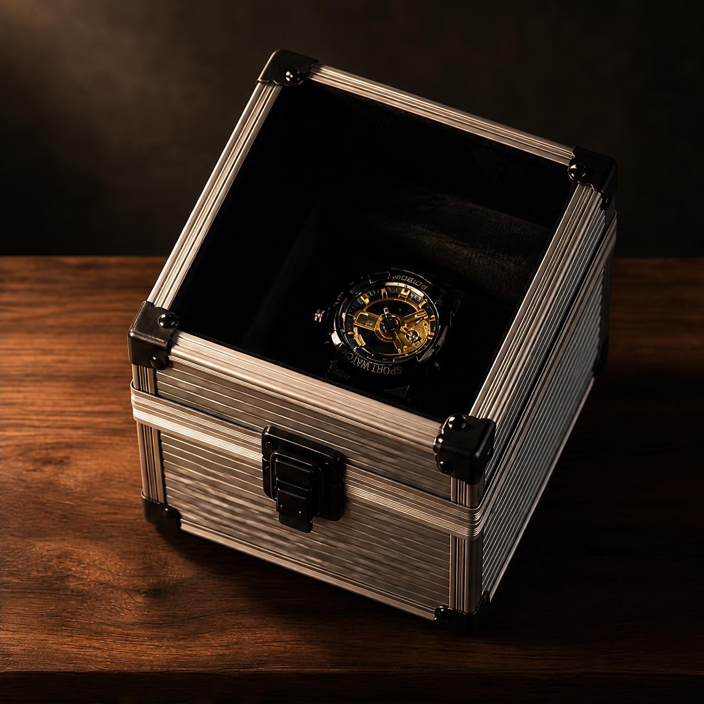 Boîte à montre aluminium valise 1 montre - Le Sextant I - Maison Delcombe - vue 1 Image