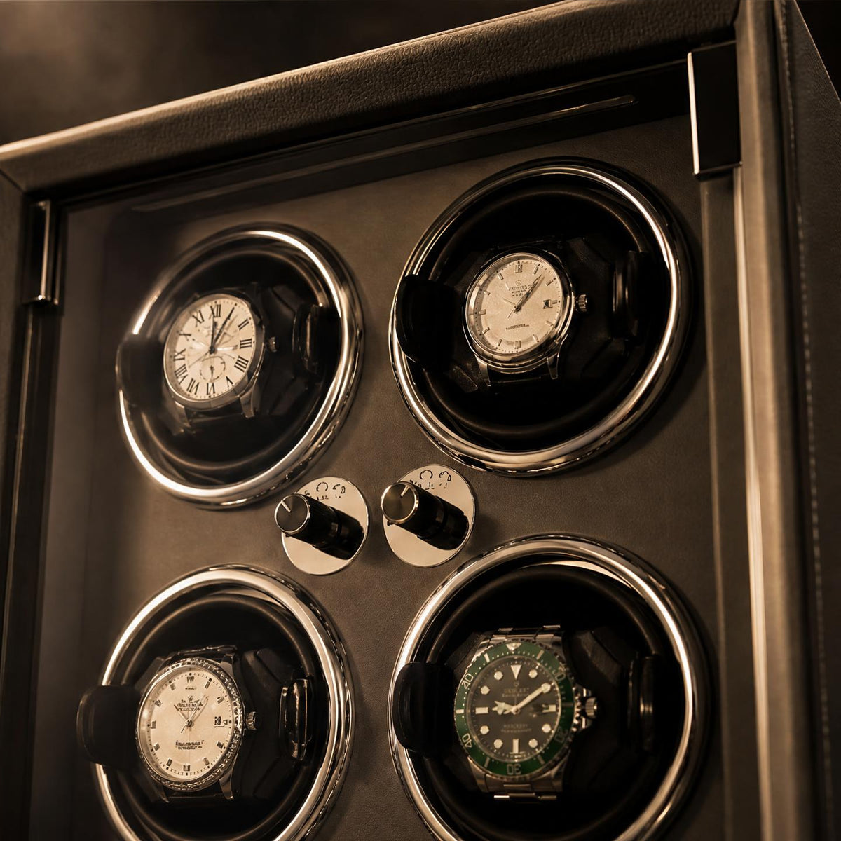Remontoir bois cuir gris 6 montres - Le Régent VI - Maison Delcombe - vue 2