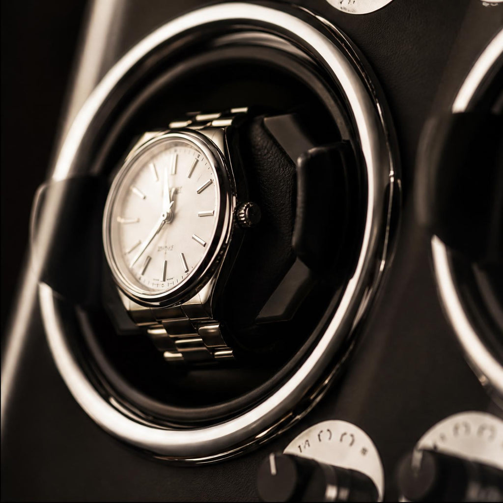 Remontoir bois cuir noir 6 montres - Le Régent VI - Maison Delcombe - vue 2