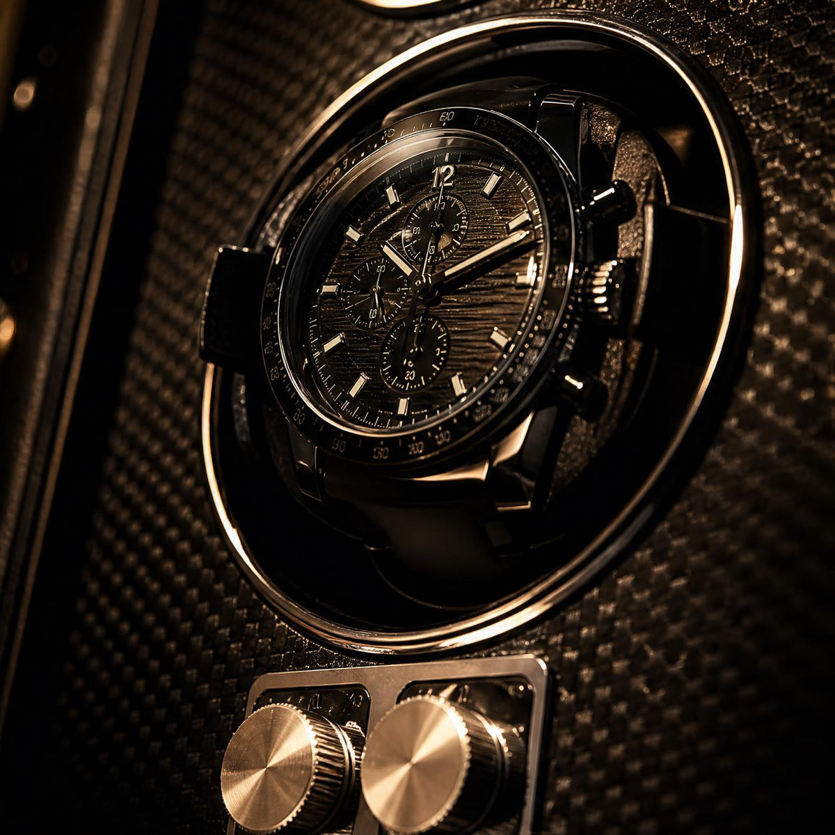 Remontoir bois 2 montres capteur tactile - L'Horizon II - Maison Delcombe - vue 2